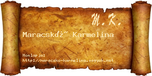 Maracskó Karmelina névjegykártya